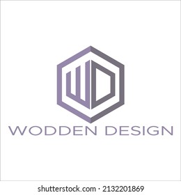 Polygonal Initial letter logo|W and D Letter logo.Minimal personal W and D initial logo.