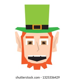 Polygonal irish elf head. Vector illustration design