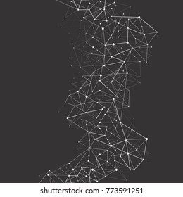 Polygonal isolated on black background. For web site, wallpaper, poster, placard, ad, cover and print materials. Creative art, modern abstract concept