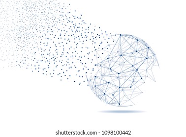 Polygonal isolated on gray background. For web site, wallpaper, poster, placard, ad, cover and print materials. Creative art, modern abstract concept