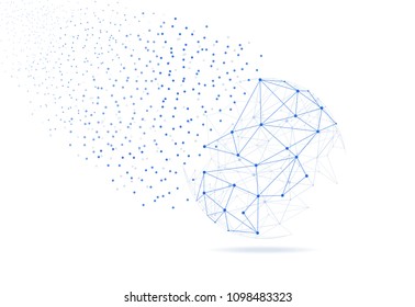 Polygonal isolated on gray background. For web site, wallpaper, poster, placard, ad, cover and print materials. Creative art, modern abstract concept