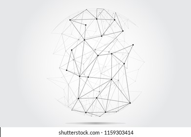 Polygonal isolated on gray background. For web site, wallpaper, poster, placard, ad, cover and print materials. Creative art, modern abstract concept