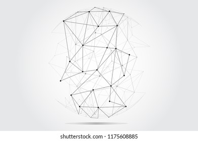 Polygonal isolated on gray background. For web site, wallpaper, poster, placard, ad, cover and print materials. Creative art, modern abstract concept