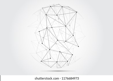 Polygonal isolated on gray background. For web site, wallpaper, poster, placard, ad, cover and print materials. Creative art, modern abstract concept