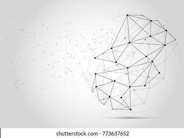 Polygonal isolated on gray background. For web site, wallpaper, poster, placard, ad, cover and print materials. Creative art, modern abstract concept