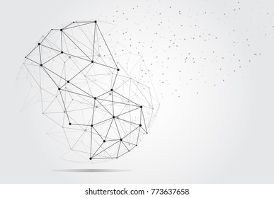 Polygonal isolated on gray background. For web site, wallpaper, poster, placard, ad, cover and print materials. Creative art, modern abstract concept