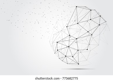 Polygonal isolated on gray background. For web site, wallpaper, poster, placard, ad, cover and print materials. Creative art, modern abstract concept