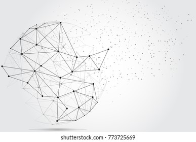 Polygonal isolated on gray background. For web site, wallpaper, poster, placard, ad, cover and print materials. Creative art, modern abstract concept