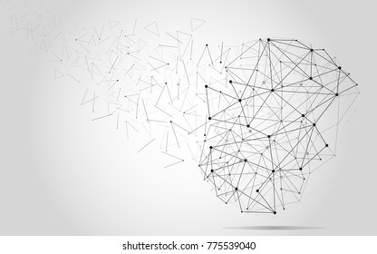 Polygonal isolated on gray background. For web site, wallpaper, poster, placard, ad, cover and print materials. Creative art, modern abstract concept
