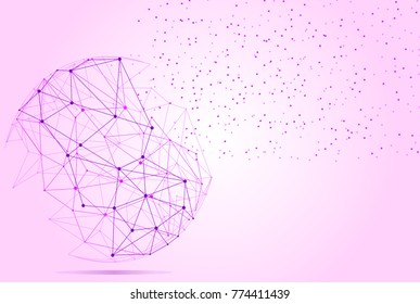 Polygonal isolated on pink background. For web site, wallpaper, poster, placard, ad, cover and print materials. Creative art, modern abstract concept