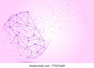 Polygonal isolated on pink background. For web site, wallpaper, poster, placard, ad, cover and print materials. Creative art, modern abstract concept