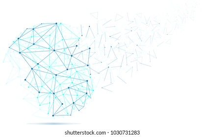 Polygonal isolated on white background. For web site, wallpaper, poster, placard, ad, cover and print materials. Creative art, modern abstract concept