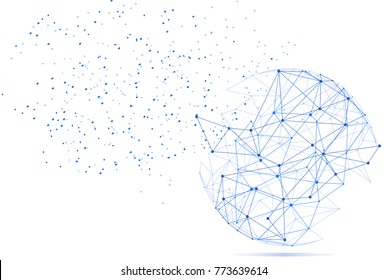 Polygonal isolated on white background. For web site, wallpaper, poster, placard, ad, cover and print materials. Creative art, modern abstract concept
