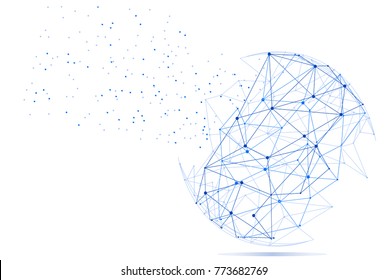Polygonal isolated on white background. For web site, wallpaper, poster, placard, ad, cover and print materials. Creative art, modern abstract concept