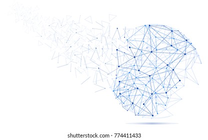 Polygonal isolated on white background. For web site, wallpaper, poster, placard, ad, cover and print materials. Creative art, modern abstract concept