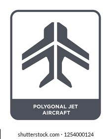 polygonal jet aircraft icon vector on white background, polygonal jet aircraft trendy filled icons from Geometry collection, polygonal jet aircraft simple element illustration