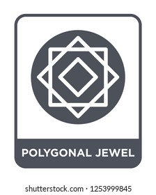 polygonal jewel icon vector on white background, polygonal jewel trendy filled icons from Geometry collection, polygonal jewel simple element illustration