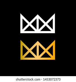 polygonal king crown logo. geometric. simple and modern style. vector illustration