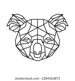 Polygonal Koala . Geometric line animal. Vector illustration.