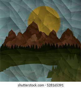 Polygonal and landscape background design