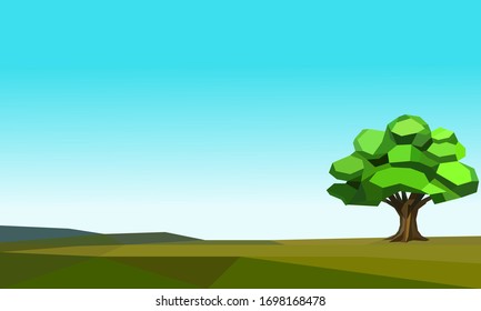polygonal landscape background. low poly concept