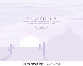 Polygonal landscape. Minimalist desert. Vector illustration