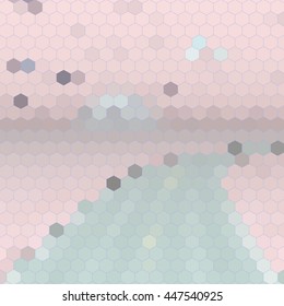 Polygonal landscape with road. Vector illustration.
