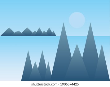 Polygonal landscape of spiky mountains design, nature and outdoor theme Vector illustration