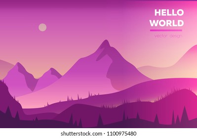 Polygonal landscape vector illustration. Modern design template for web-banner