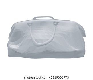 Polygonal Leather handbags. Luxury modern hand bag with handle, clutch and accessory vector illustration. Cosmetic case bag, Travel toiletry portable bag with handle, small zip bag vector template.