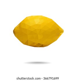polygonal lemon isolated on white background. vector illustration low poly.
