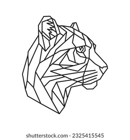 Polygonal leopard. Geometric line animal. Vector illustration.