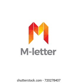 polygonal letter M logo. letter M logo.