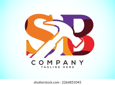 Polygonal Letter S B Logo Design Vektorvorlage. Bildgebungs-Symbol für die Unternehmensidentität