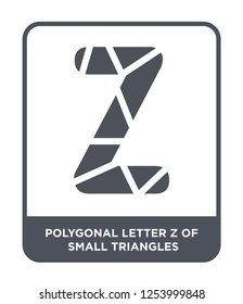 polygonal letter z of small triangles icon vector on white background, polygonal letter z of small triangles trendy filled icons from Geometry collection