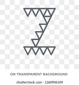 Polygonal letter Z of small triangles icon. Polygonal letter Z of small triangles design concept from Geometry collection. Simple element vector illustration on transparent background.