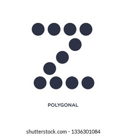 polygonal letter z of small triangles icon on white background. Simple element illustration from geometry concept.