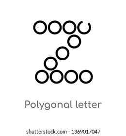 polygonal letter z of small triangles vector line icon. Simple element illustration. polygonal letter z of small triangles outline icon from geometry concept. Can be used for web and mobile