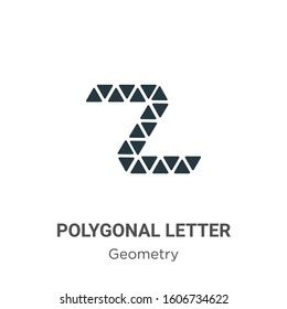 Polygonal letter z of small triangles glyph icon vector on white background. Flat vector polygonal letter z of small triangles icon symbol sign from modern geometry collection for mobile concept and 