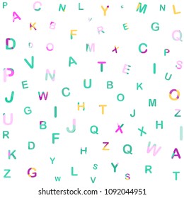Polygonal letters. Creative alphabet Geometric design Digitally Colored english letters.