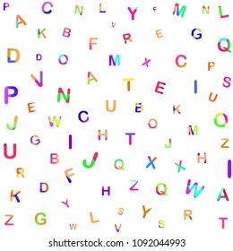 Polygonal letters. Creative alphabet Geometric design Digitally Colored english letters.