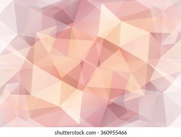 Polygonal light abstract background with pink and purple triangles.