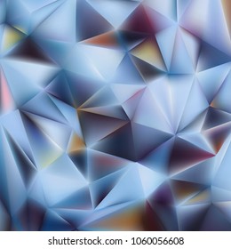 Polygonal light blue background with triangle shapes. Crystallized 3d effect.