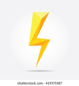 Polygonal Lightning Icon in Vector. Lightning Logo