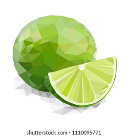 polygonal lime vector illustration isolated