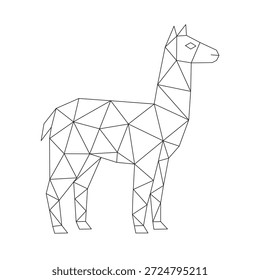 Polygonaler Linienart eines Alpaca-Vektors