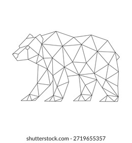 Arte de línea poligonal de Vector de oso