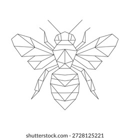 Arte de línea poligonal de Vector de abeja