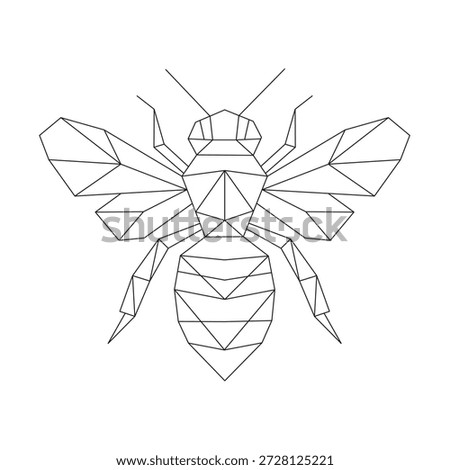 Polygonal line art of bee vector