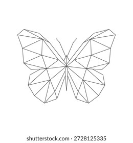 Arte de línea poligonal de Vector de mariposa